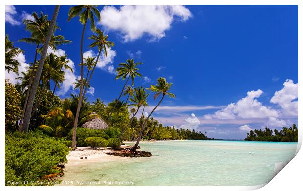 Bora Bora Tahitian sandy beach lagoon French Polynesia  Print by Spotmatik 