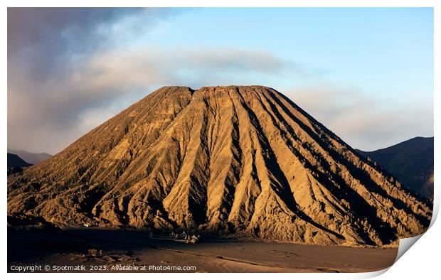 Volcanic activity from the summit of Mt Bromo  Print by Spotmatik 