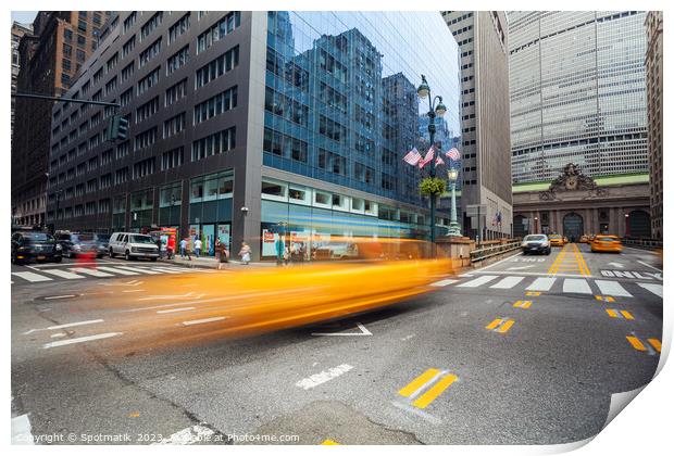 Yellow taxi cabs Manhattan New York city USA Print by Spotmatik 