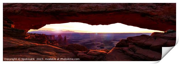 Panorama Mesa Arch sunrise Canyonlands National Park Utah  Print by Spotmatik 
