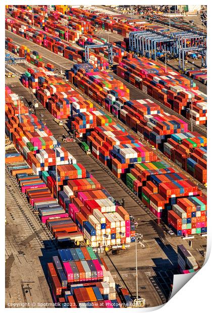 Port of Los Angeles container docks California America Print by Spotmatik 