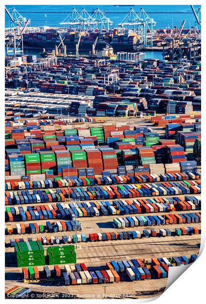 Container Port Los Angeles a Global freight facility  Print by Spotmatik 