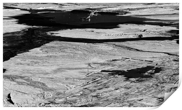 Aerial view Ft McMurray Tailing ponds Alberta Canada Print by Spotmatik 