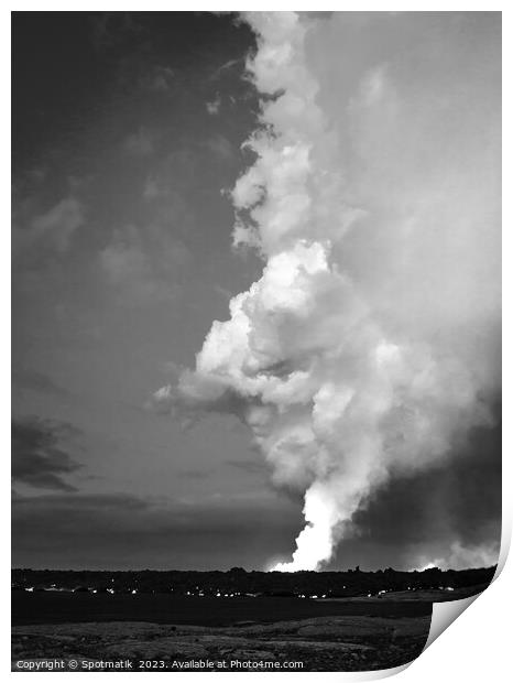 Active Volcano Iceland erupting from open fissures  Print by Spotmatik 