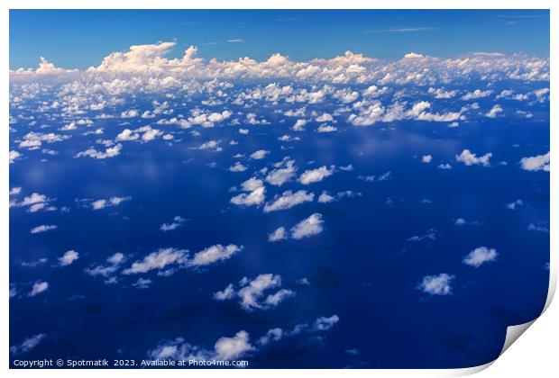 Aerial cloudscape of French Polynesia Pacific ocean seascape  Print by Spotmatik 