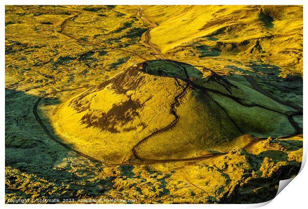 Aerial Wilderness view of Iceland Landmannalaugar National Park  Print by Spotmatik 