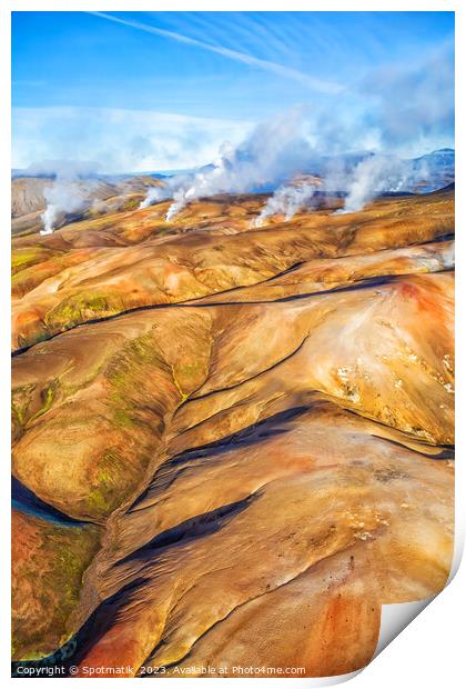 Aerial Land of fire and ice Iceland Europe Print by Spotmatik 