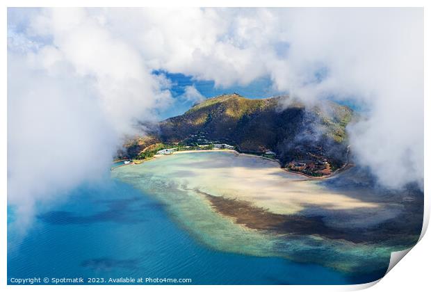 Aerial Hamilton Island Australia a luxury vacation resort  Print by Spotmatik 