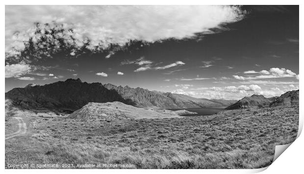 Outdoor adventures exploring beautiful scenery New Zealand Print by Spotmatik 