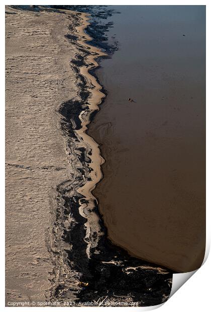 Aerial view of Tailing ponds Ft McMurray Alberta  Print by Spotmatik 