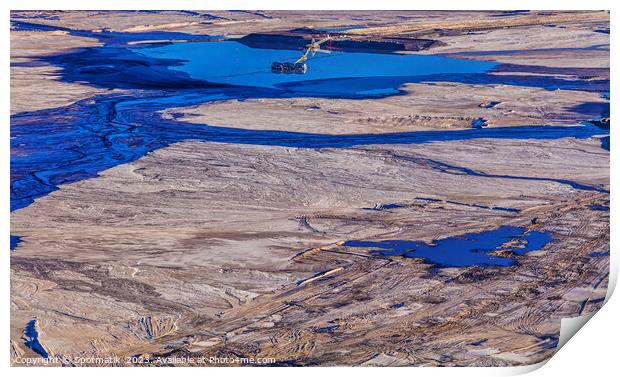 Aerial view Ft McMurray Tailing ponds Alberta Canada Print by Spotmatik 