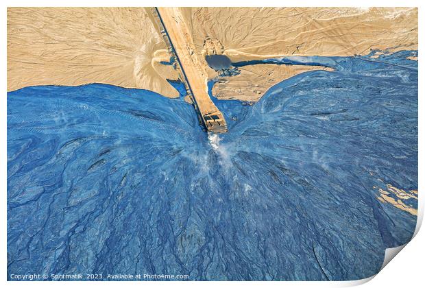 Aerial oil refinery Tailing pond Abstract Alberta  Print by Spotmatik 