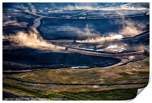 Aerial open pit Industrial surface mining for Oilsands  Print by Spotmatik 