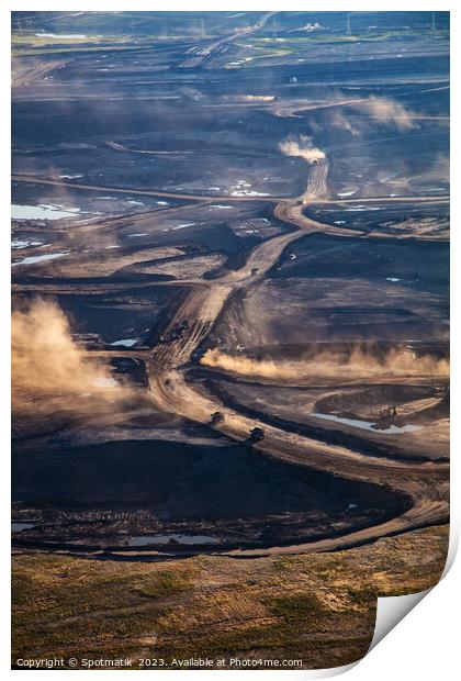 Aerial view Petroleum Industrial oil mining site Alberta  Print by Spotmatik 