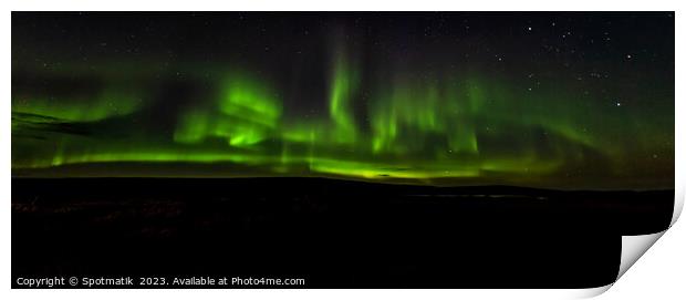 Aerial Panorama view of Aurora Borealis Northern lights  Print by Spotmatik 