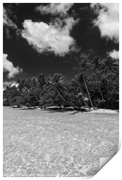 Bora Bora Palm trees tropical luxury vacation resort Print by Spotmatik 