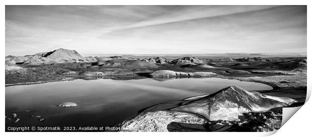 Aerial Panoramic view of Landmannalaugar National Park Iceland  Print by Spotmatik 