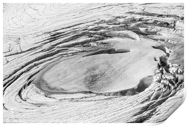 Aerial Icelandic view of glacial ice field Landmannalaugar  Print by Spotmatik 