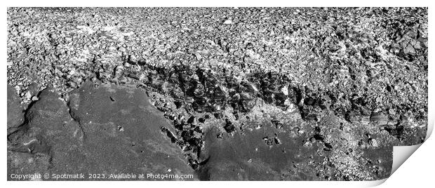 Aerial panorama view of solidified lava flow Iceland Print by Spotmatik 
