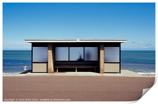 Seaside shelter on promenade in Llandudno Wales UK Print by Chris Brink