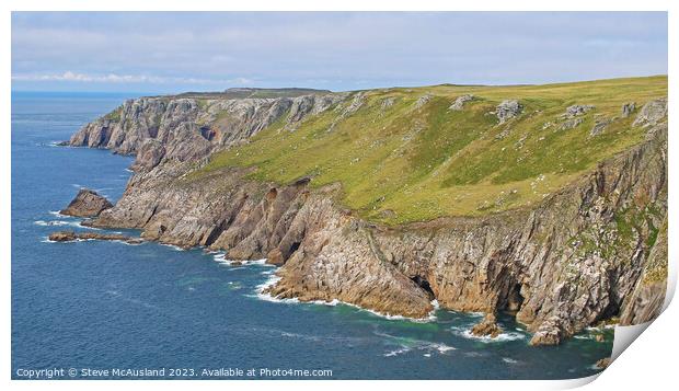 Rugged Beauty of Lundy's Western Coast Print by Stephen Thomas Photography 