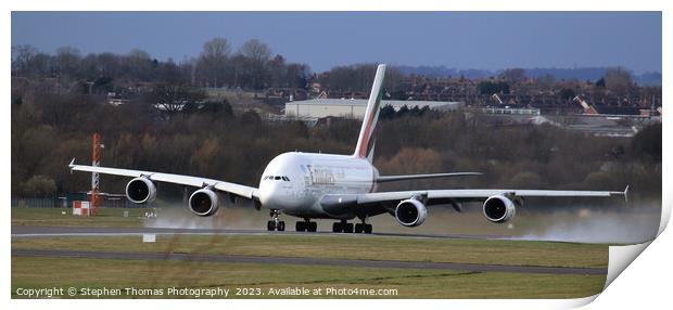 Giant Emirates Airbus 380A Taking Off Print by Stephen Thomas Photography 