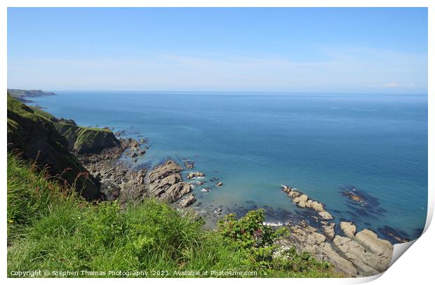 Ilfracombe Torrs Sea View in North Devon Print by Stephen Thomas Photography 
