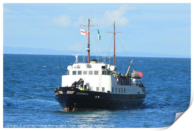 Lundy Island's MV Oldenburg at sea in the Bristol  Print by Stephen Thomas Photography 