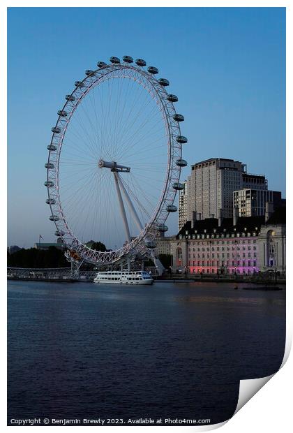 The London Eye  Print by Benjamin Brewty