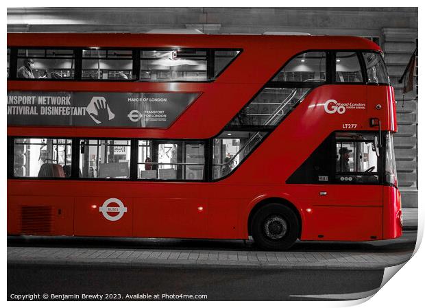 London Bus  Print by Benjamin Brewty