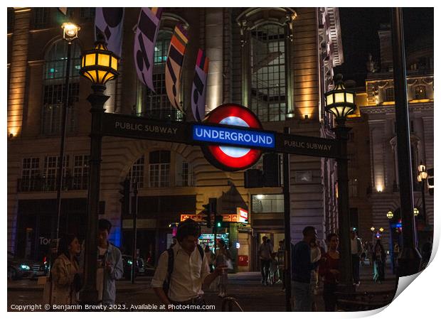 London Piccadilly Circus  Print by Benjamin Brewty