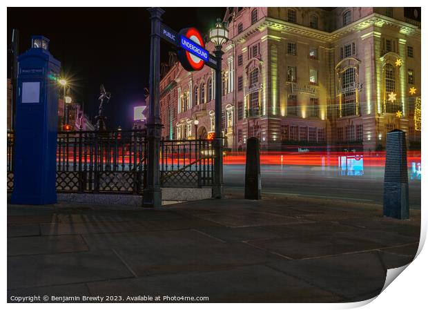 Piccadilly Circus Long Exposure Print by Benjamin Brewty
