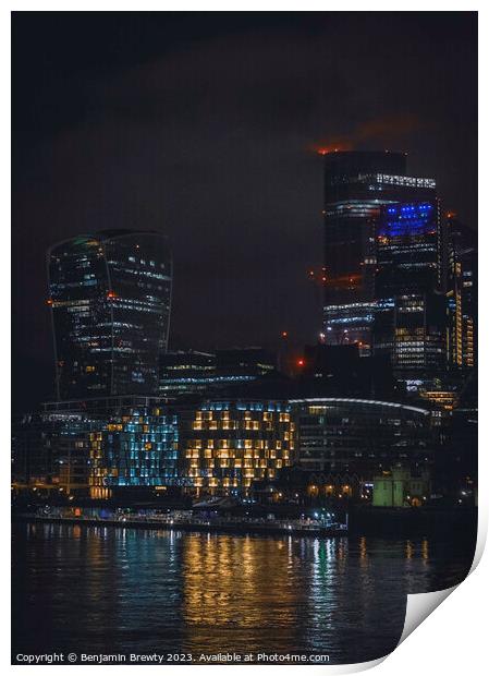 London Skyline  Print by Benjamin Brewty