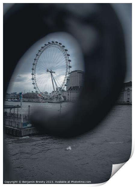 London Eye Print by Benjamin Brewty