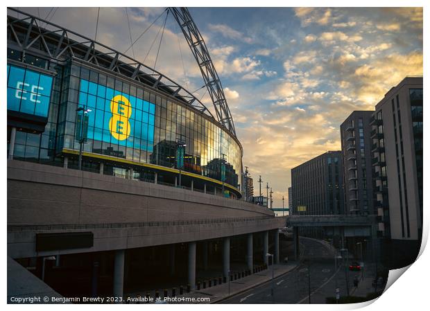 Wembley Stadium Sunset  Print by Benjamin Brewty