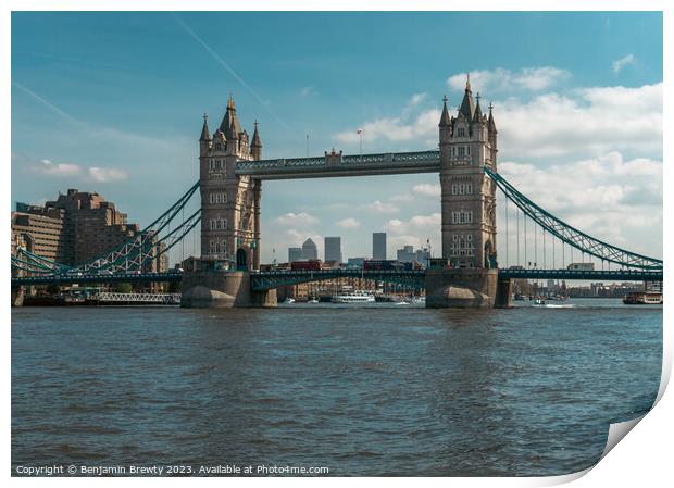 Tower Bridge Blue Skies  Print by Benjamin Brewty