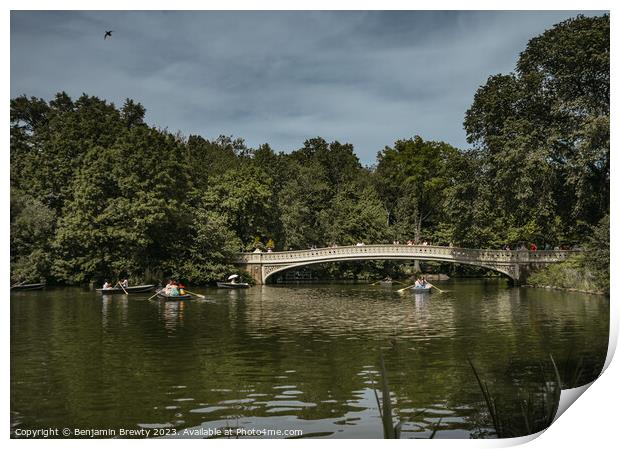 Bow Bridge - Central Park Print by Benjamin Brewty