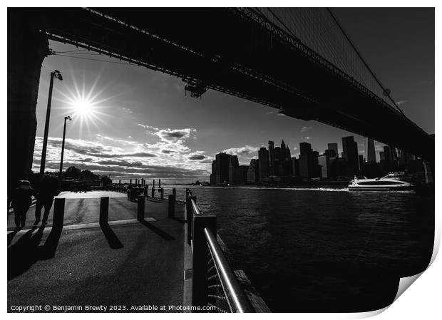 Black & White NYC Skyline  Print by Benjamin Brewty