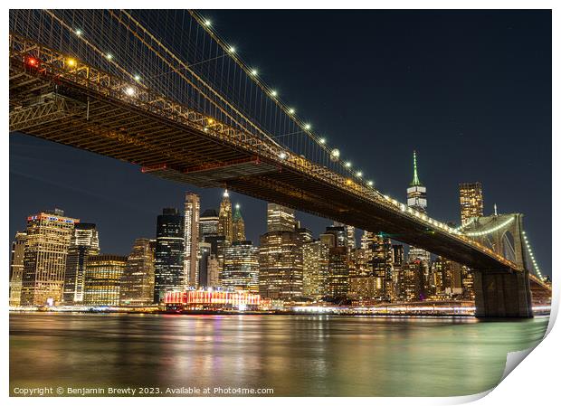 Long Exposure New York City Skyline Print by Benjamin Brewty