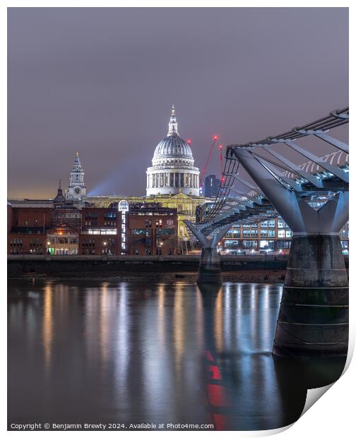 Millennium Bridge Long Exposure Print by Benjamin Brewty