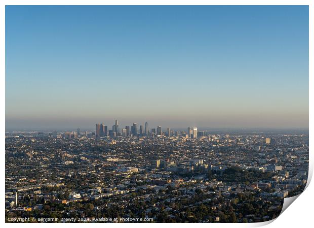 Los Angeles Skyline  Print by Benjamin Brewty