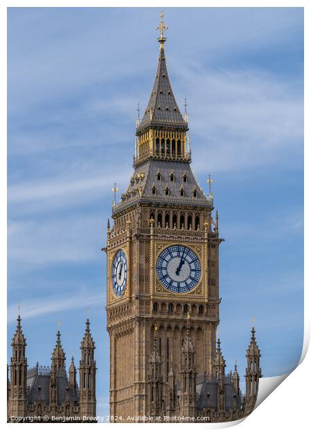 Big Ben Print by Benjamin Brewty