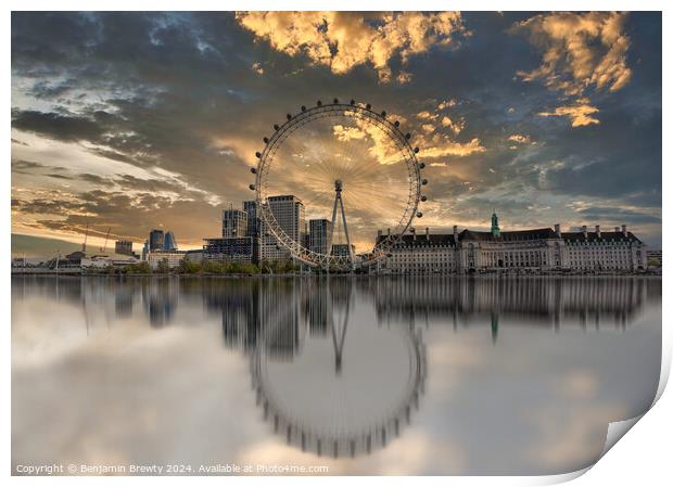 The London Eye Print by Benjamin Brewty