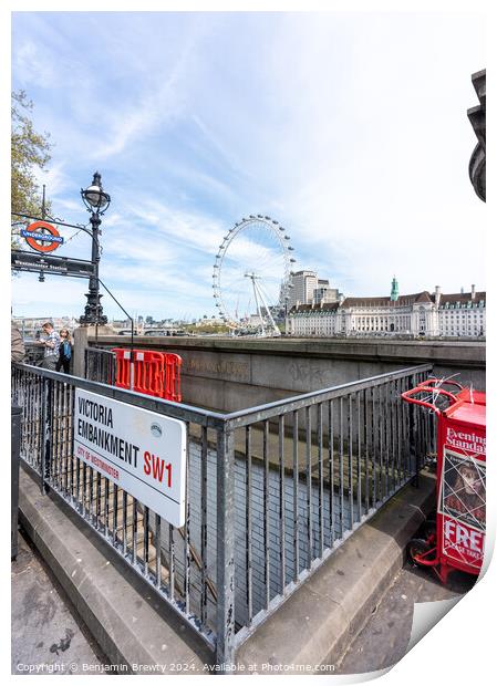 Victoria Embankment  Print by Benjamin Brewty