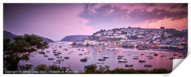 View over Salcombe harbour in Devon Print by Simon Lees