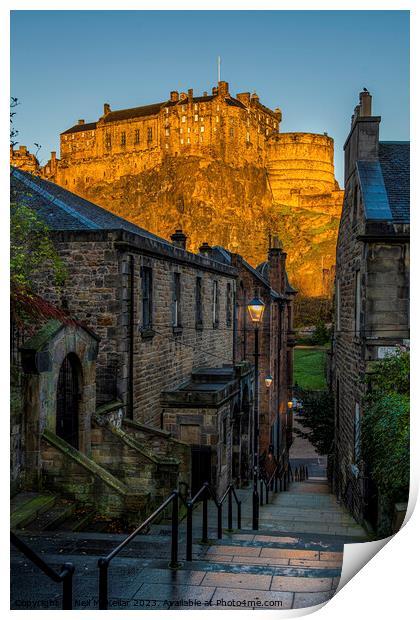 Edinburgh Castle at Sunrise Print by Neil McKellar