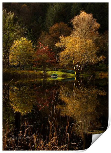 Reflections on Loch Ard 2 Print by Neil McKellar