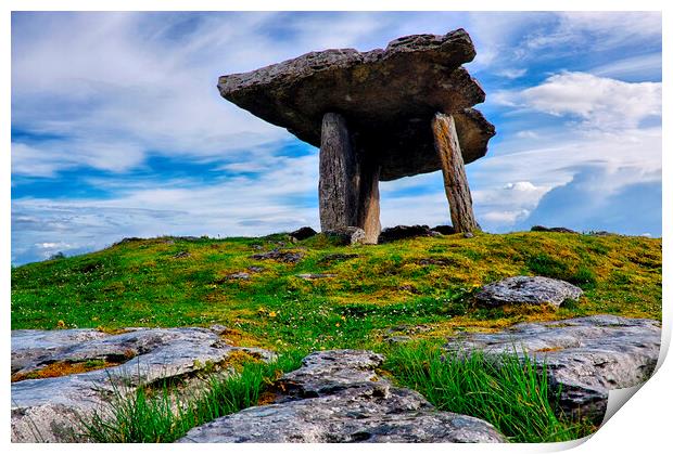 Poulnabrone dolmen Print by Fabrizio Troiani