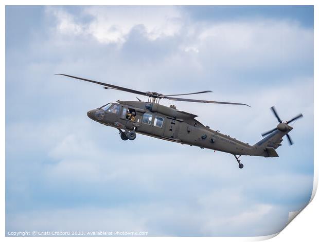 Military helicopter Print by Cristi Croitoru