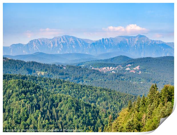 Beautiful landscape in Carpathian Mountains of Romania. Print by Cristi Croitoru